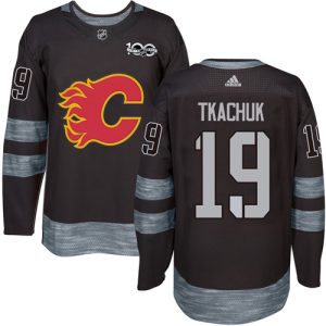 Herren Calgary Flames Eishockey Trikot Matthew Tkachuk #19 Authentic Schwarz 1917-2017 100th Anniversary